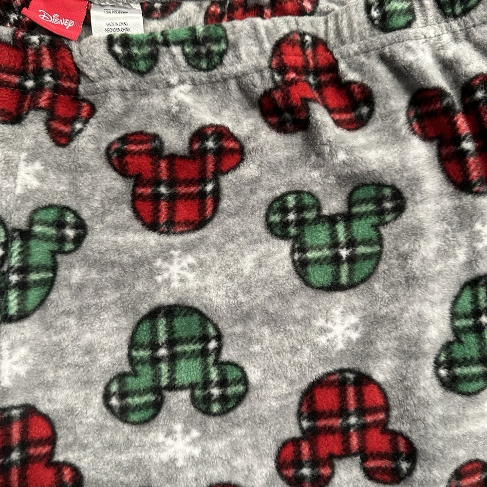 Disney Mickey Mouse Red Green Plaid Holiday Pajama Pants XX-Large 43" Length - Picture 2 of 5